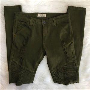 Distressed Olive green pants.